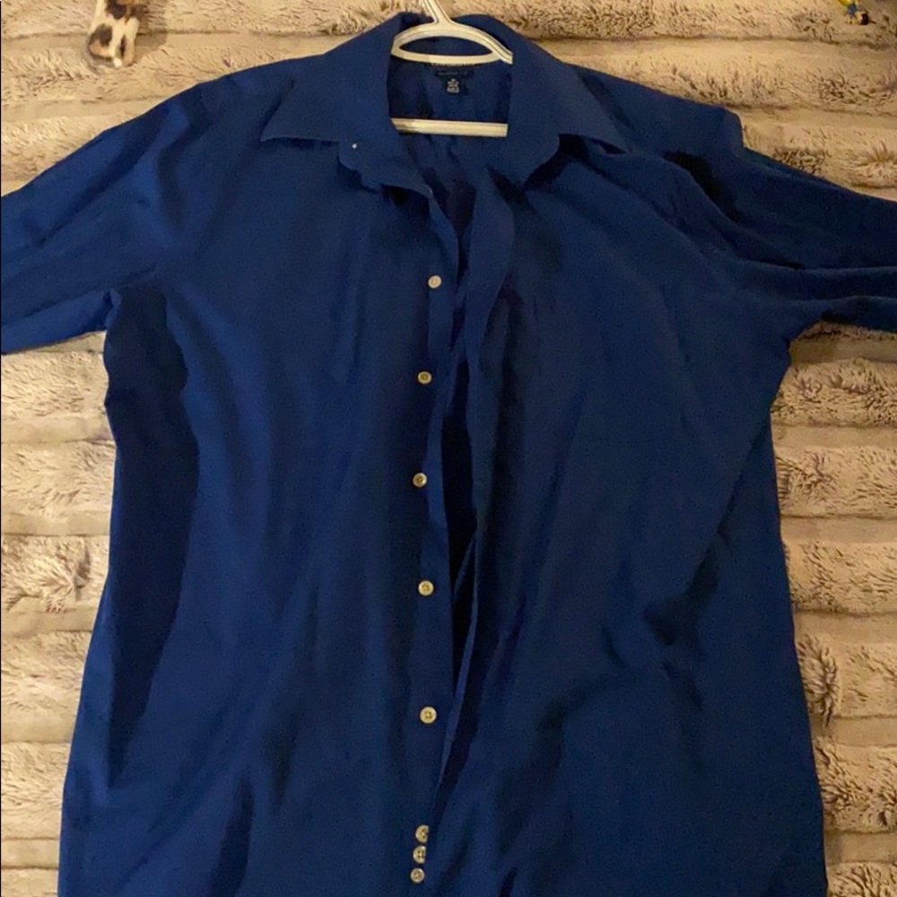 Blue dress shirt made by Croft and Barrow.